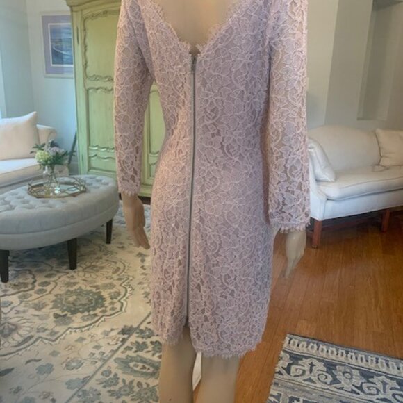 Diane von Furstenberg Mini Dress Zarita Lace beige-mauve; Size 8 - Picture 4 of 15